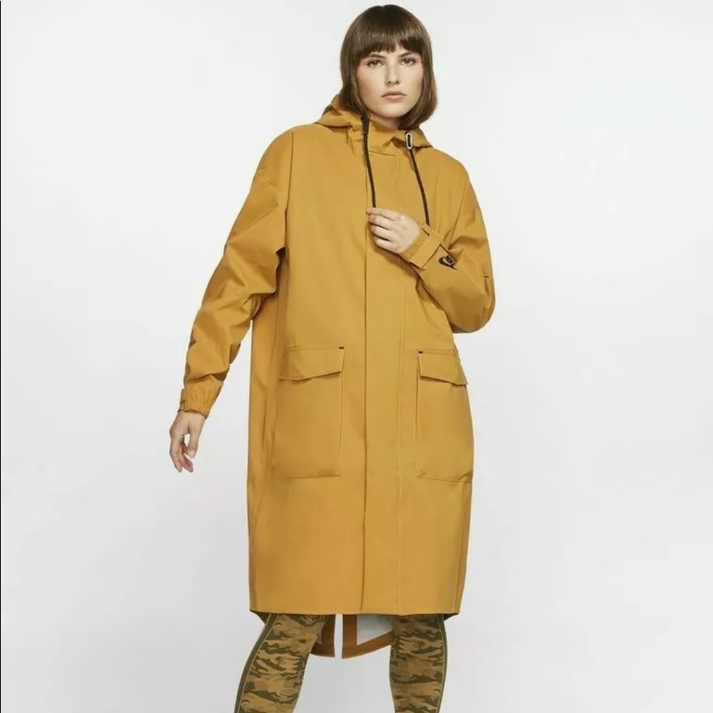 Nike Women's Hooded Mustard Trench Coat